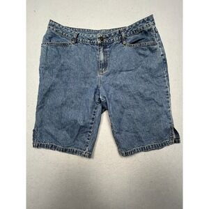 First Issue Liz Claiborne Denim Shorts 100% Cotton Blue 14 Petite Womens